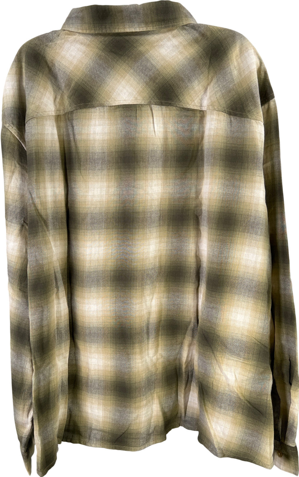 Ana Women’s Green Plaid Long Sleeve Button Up Flannel Shirt - Plus 4X
