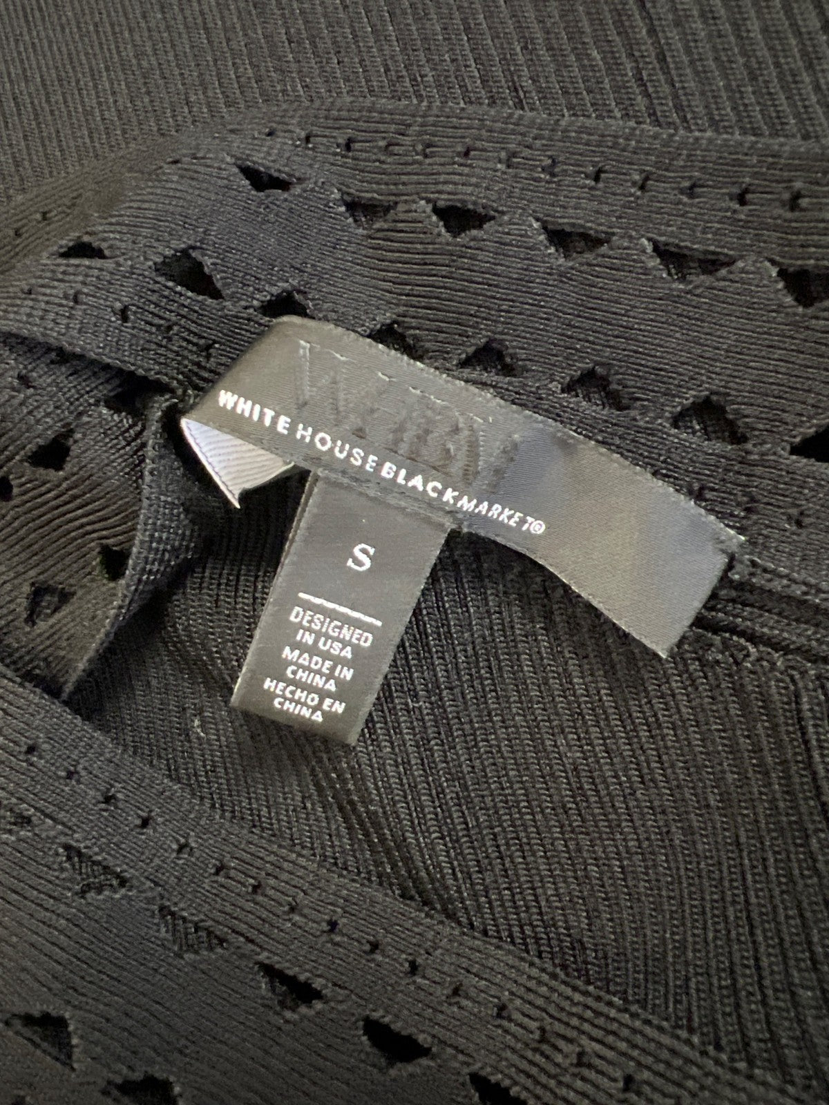 White House Black Market Women’s Black Cutout Trim Halter Sweater - S