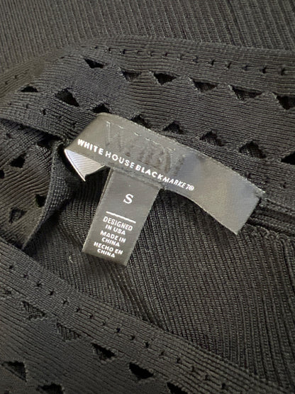 White House Black Market Women’s Black Cutout Trim Halter Sweater - S