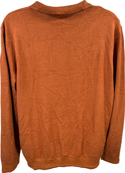 Coofandy Men’s Orange Long Sleeve 1/4 Zip Pullover Sweater - 3XL