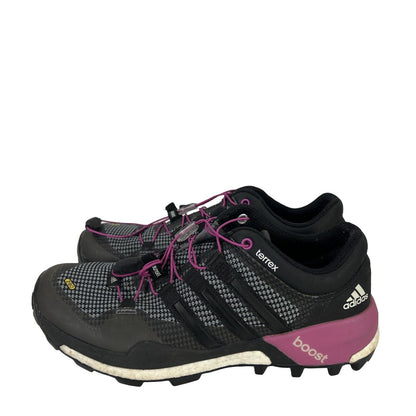 Adidas Women's Black/Purple Terrex Boost Trail Running Shoes - 8