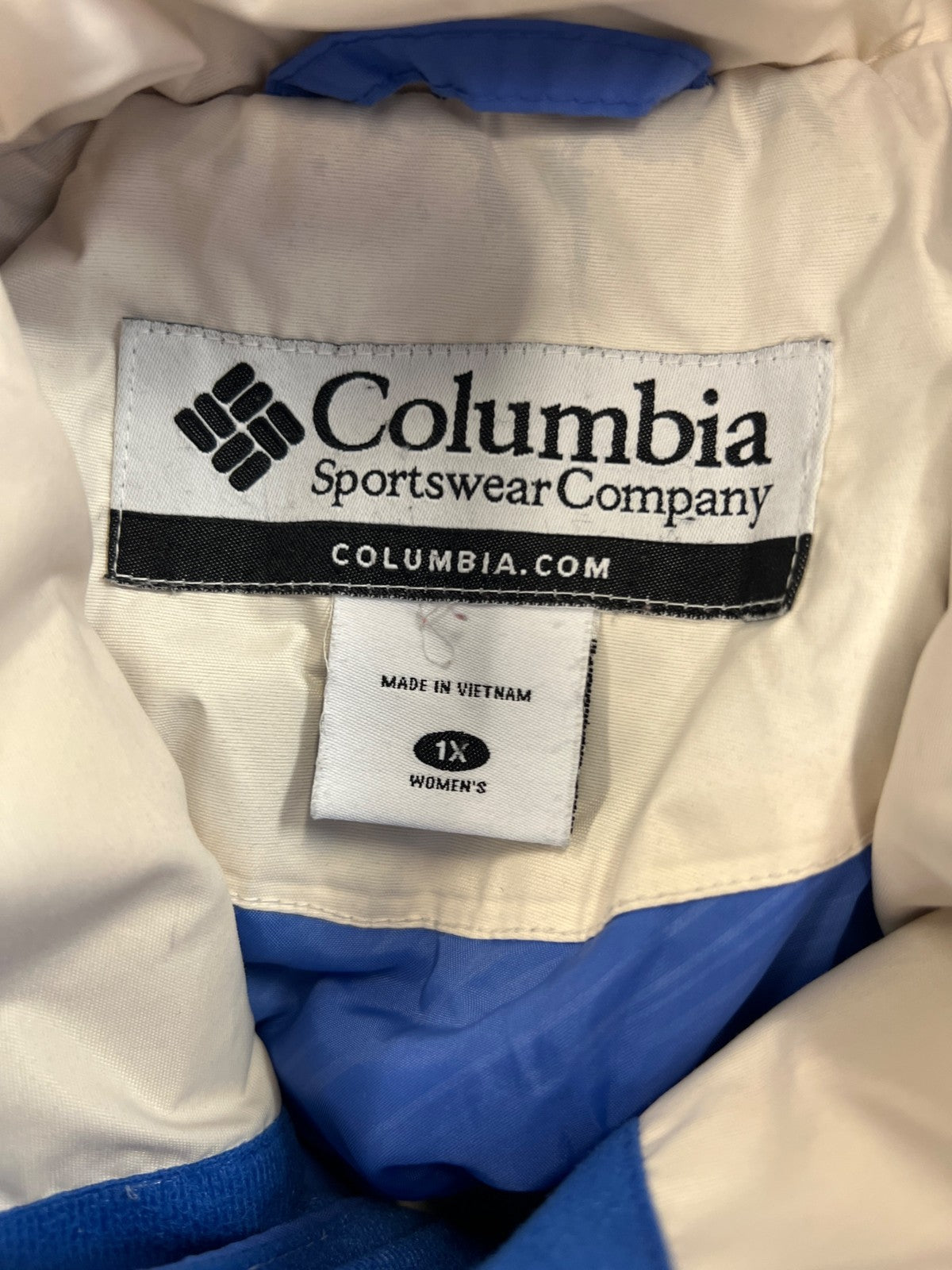 Columbia Women’s Blue/White Full Zip Insulated Winter Coat - Plus 1X