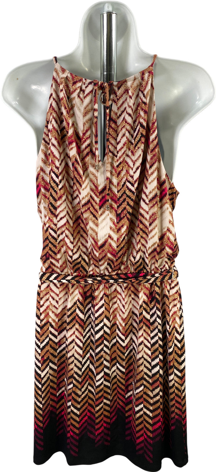 White House Black Market Womens White & Pink Sleeveless Smocked Dress - Petite M