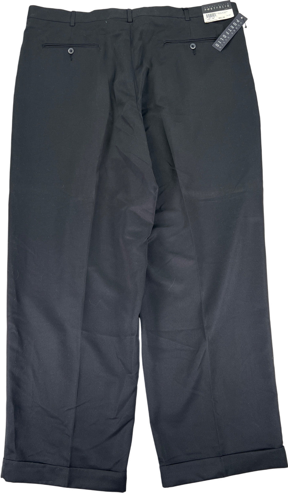 Perry Ellis Portfolio Men’s Black Micro Touch Dress Pants - 42x30