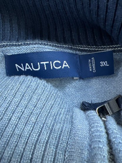 Nautica Men’s Blue Long Sleeve 1/4 Zip Pullover Sweater - 3XL