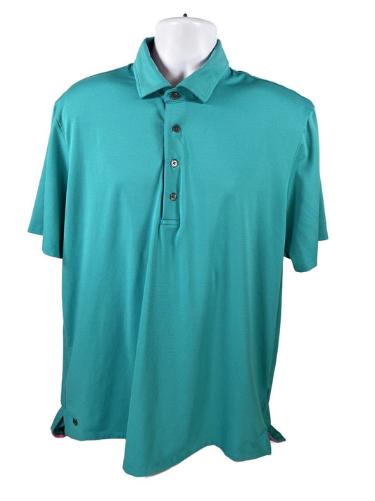 Greyson Men's Teal Blue Stretch Golf Polo Shirt - XL