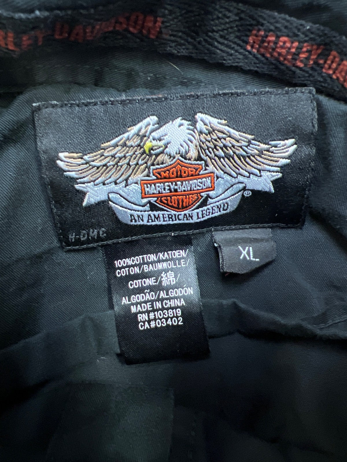 Harley Davidson. Men’s Black Short Sleeve Button Up Shirt - XL