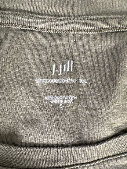J. Jill Women's Green Short Sleeve Pima Scoop Neck Tee Shirt - S