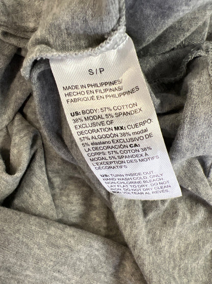 White House Black Market Women’s Gray Flutter Sleeve V-Neck T-Shirt - S