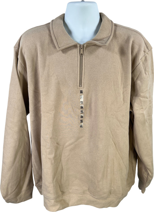 Croft and Barrow Men’s Beige Dry Clay 1/4 Zip Pullover Sweater - XXL
