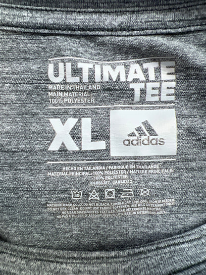 adidas Men’s Gray Heathered Short Sleeve Ultimate Tee Athletic Shirt - XL