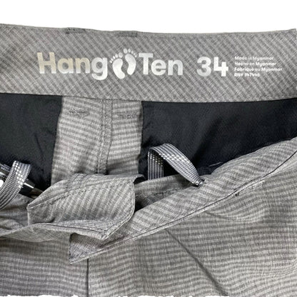 Hang Ten Men's Gray Hybrid Stretch Shorts with Drawstring - 34