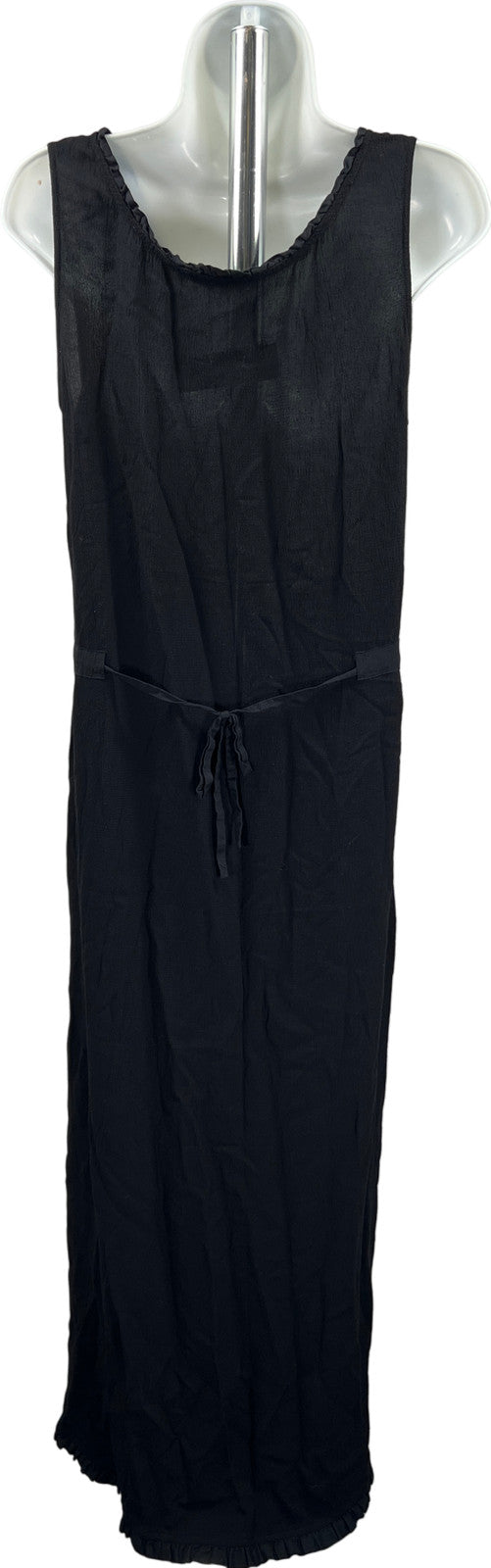 J. Jill Women’s Black Sleeveless Rayon Tie Back Full Length Dress - 8