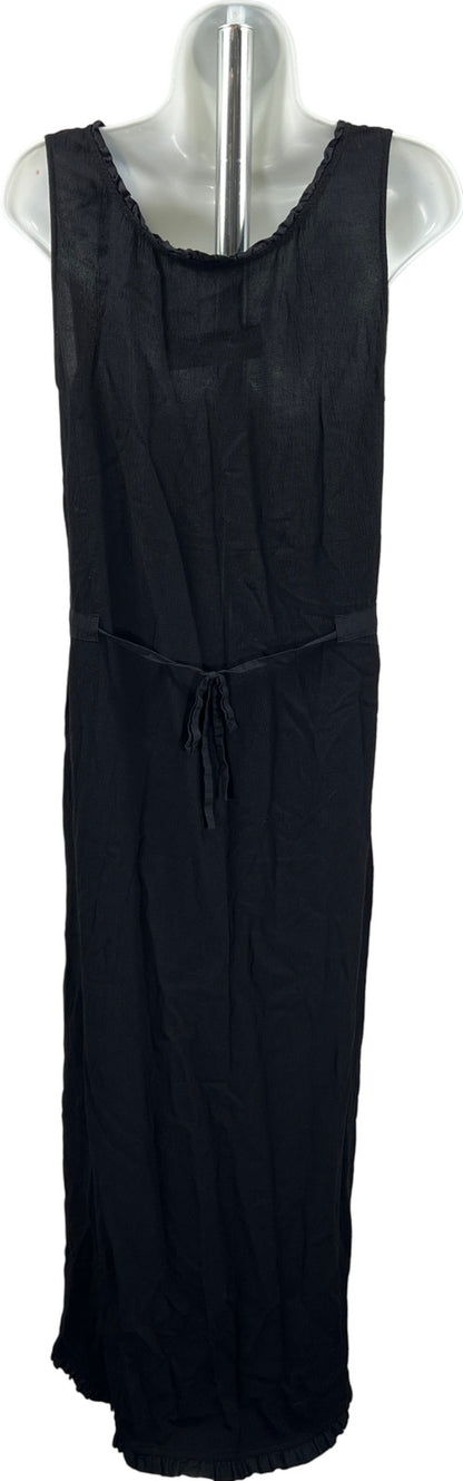 J. Jill Women’s Black Sleeveless Rayon Tie Back Full Length Dress - 8
