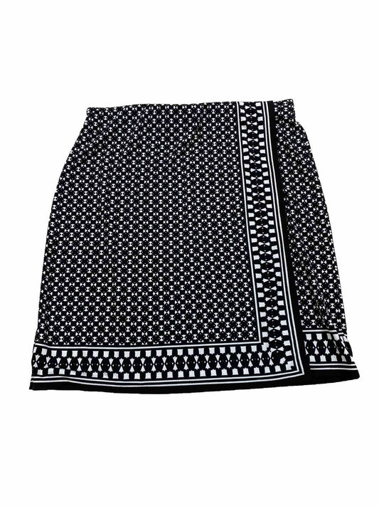 Max Studio Women's Black Stretch Waist Faux Wrap Skirt - S