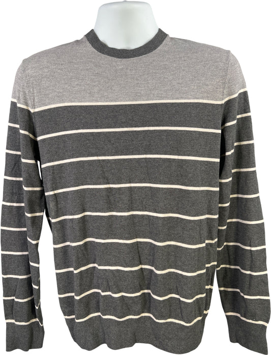 Banana Republic Men’s Gray Striped Long Sleeve Sweater Shirt - M