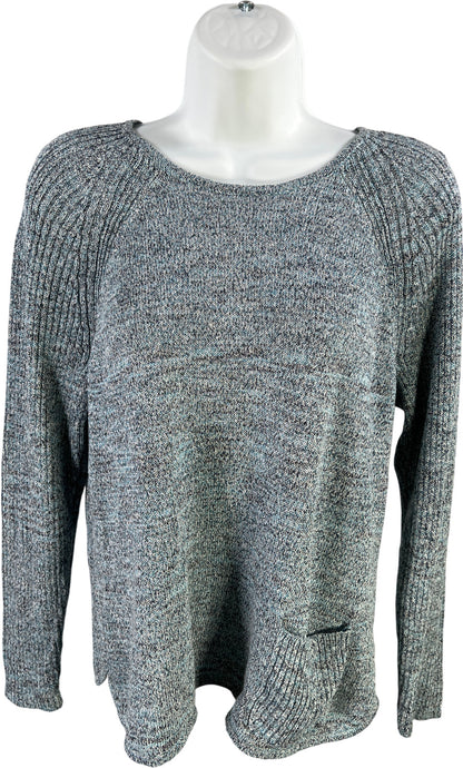 Pure J.Jill Women’s Blue Long Sleeve Pocket Front Sweater - M Petite