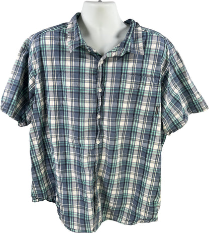 Columbia Men’s Blue Plaid Rapid Rivers Short Sleeve Button Up Shirt - 3X