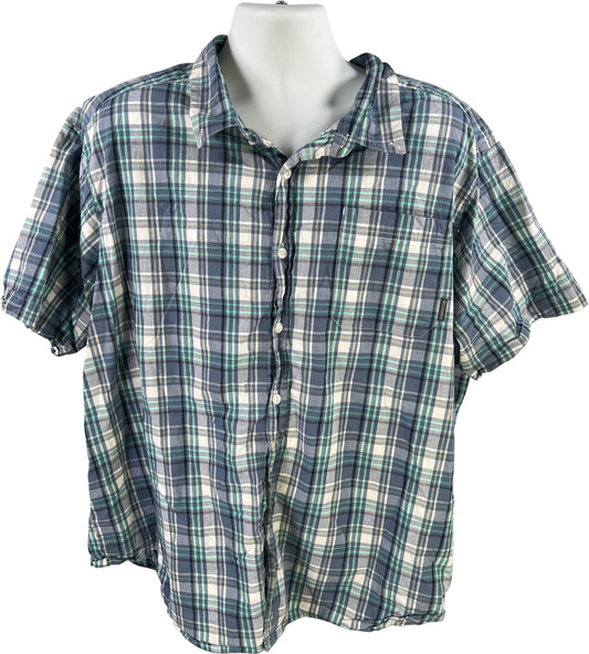 Columbia Men’s Blue Plaid Rapid Rivers Short Sleeve Button Up Shirt - 3X