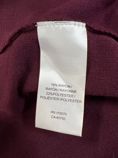 Nina Leonard Women’s Burgundy Long Sheer Sleeve A-Line Sweater Dress - M