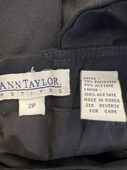 Ann Taylor Women’s Black Sleeveless Midi Sheath Dress - 2 Petite
