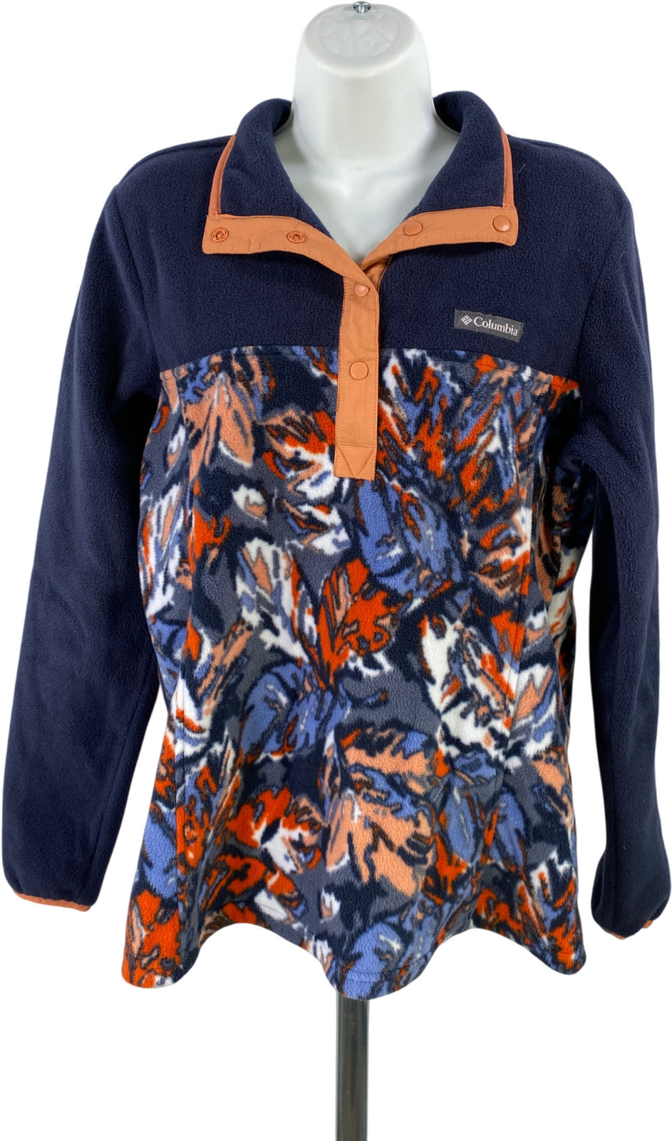 Columbia Women’s Blue 1/4 Snap Benton Sprigs Pullover Fleece Jacket - M