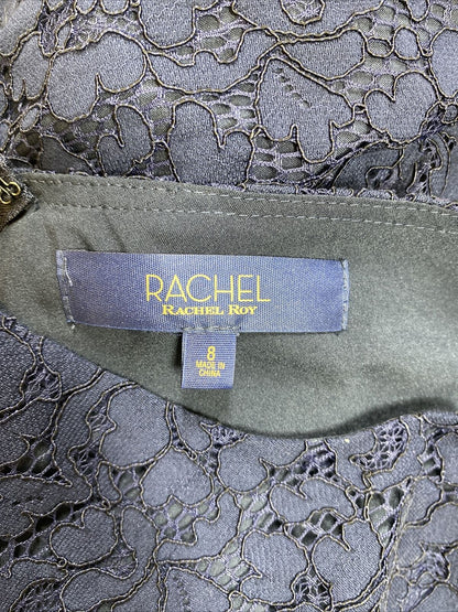 NUEVO Vestido tubo con abertura lateral de encaje azul marino de Rachel Roy para mujer - 8
