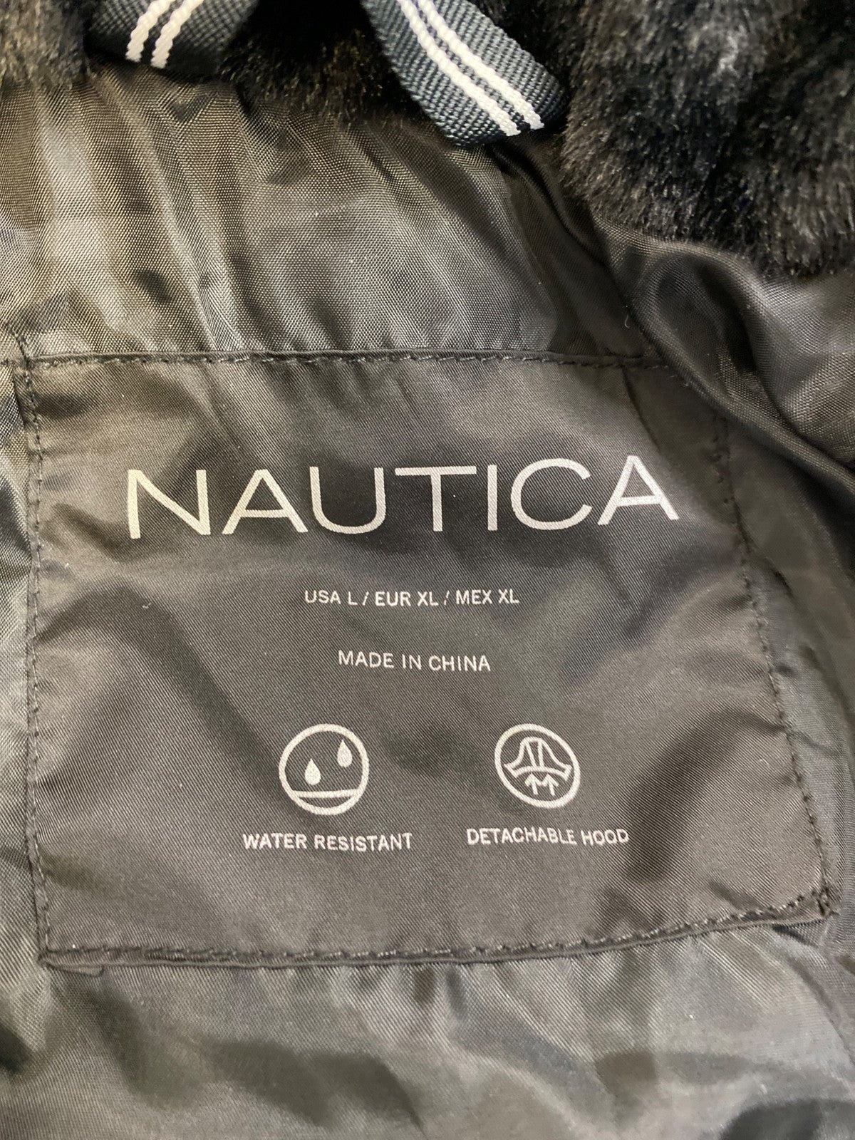 Nautica Women’s Black Long Sleeve Full Zip Insulated Puffer Coat - L