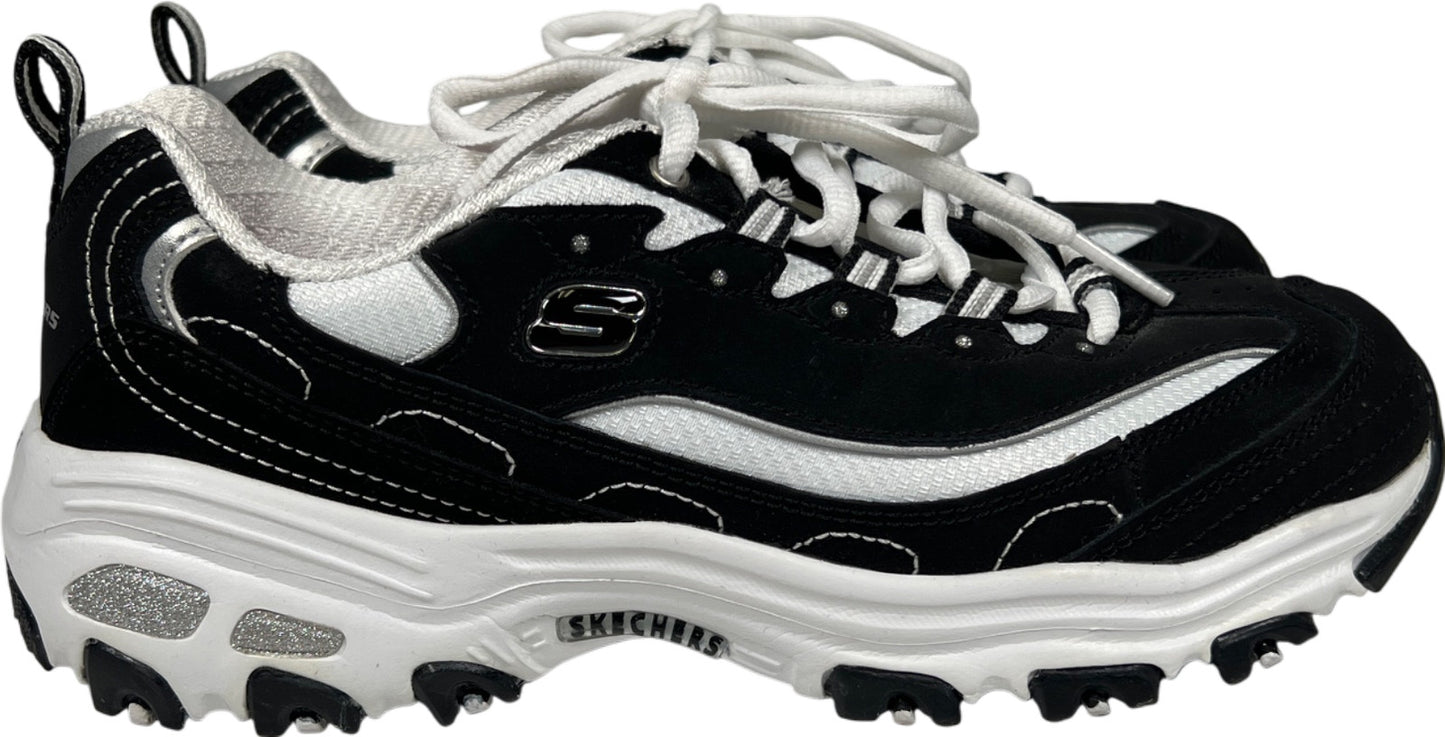 Skechers Women’s Black D’Lites Air Cooled Memory Foam Lace Up Sneakers - 6.5