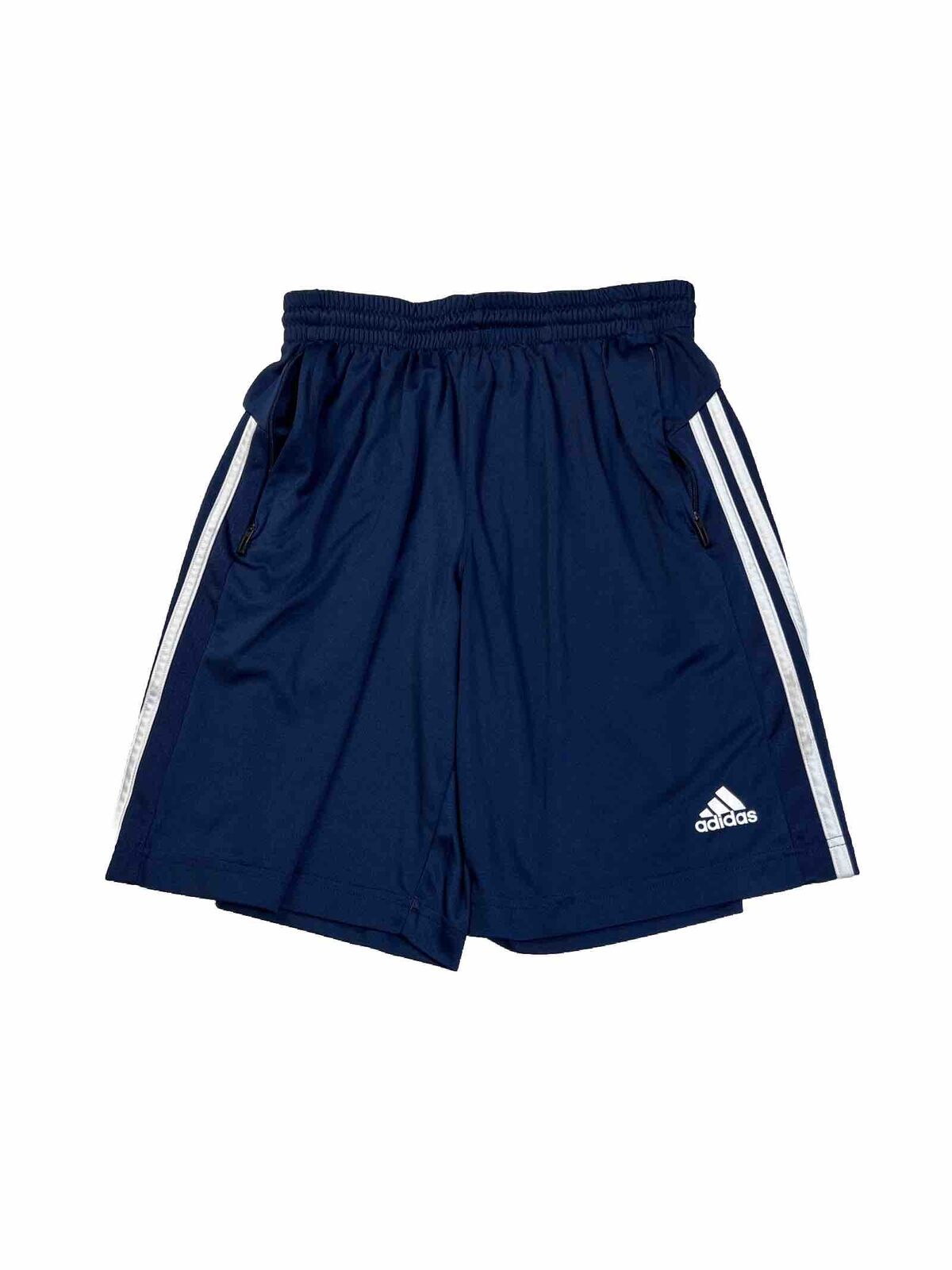 Adidas Men's Navy Blue Athletic Shorts with Zip Pockets - M