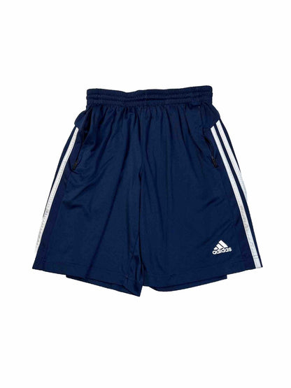 Adidas Men's Navy Blue Athletic Shorts with Zip Pockets - M