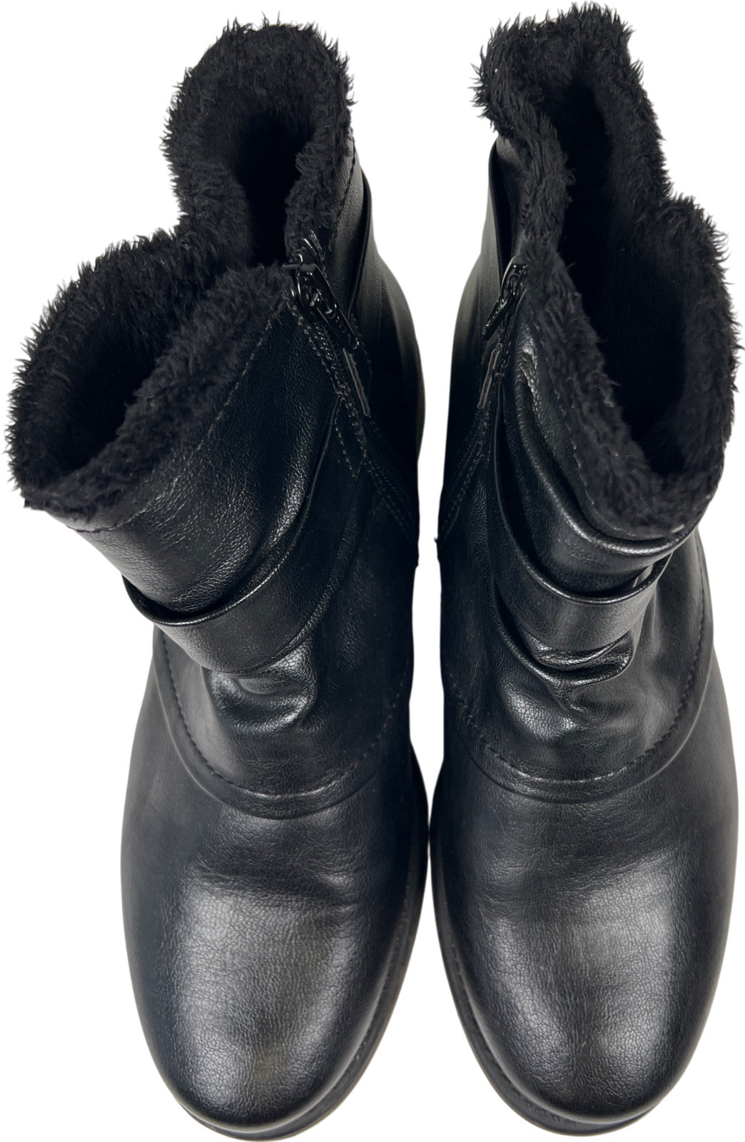 Baretraps Women’s Black Season Faux Fur Lined Side Zip Ankle Boots - 9.5