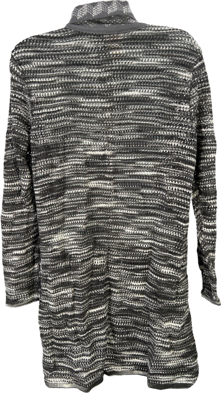Chico’s Women’s Gray Long Sleeve Open Knit Cardigan Sweater - 2/US L