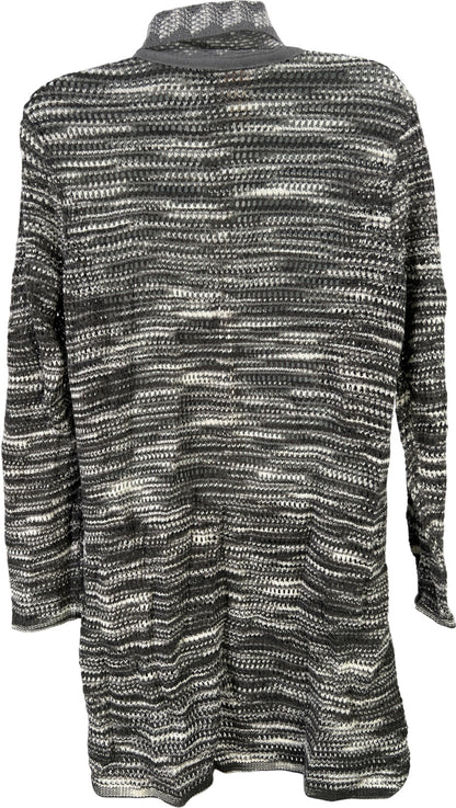 Chico’s Women’s Gray Long Sleeve Open Knit Cardigan Sweater - 2/US L