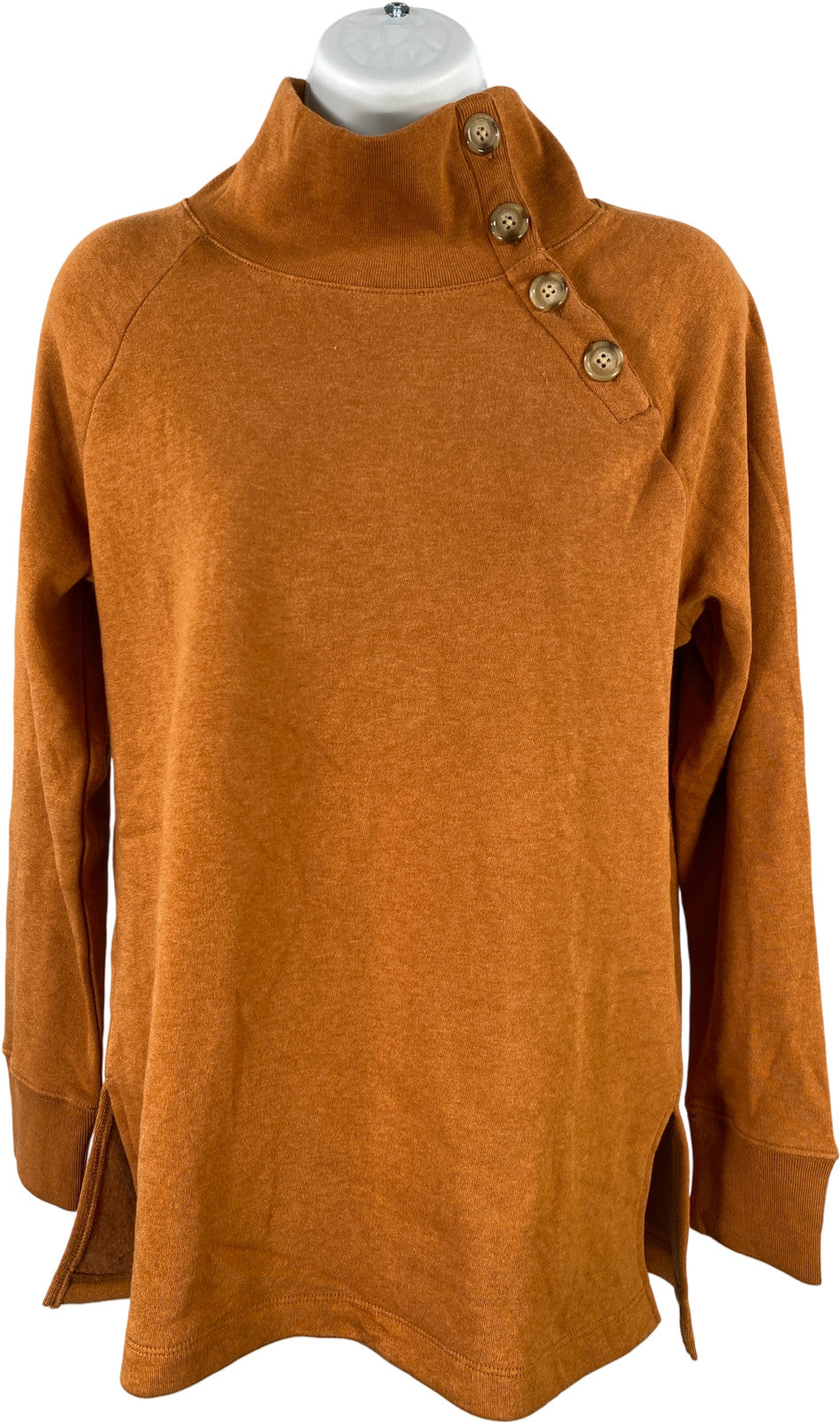 J.Crew Women’s Brown Fleece Lined Mock Neck Pullover Sweater - XS