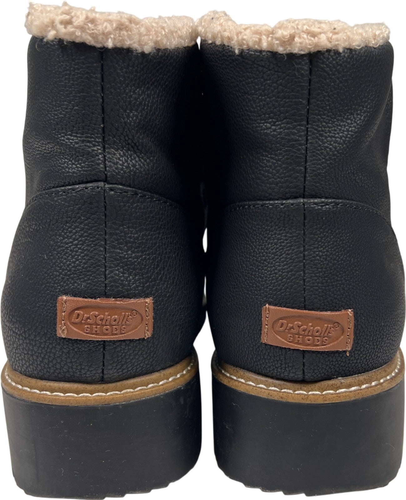 Dr. Scholls Women’s Black So Cozy Lace Up Shearling Lined Ankle Boots - 10