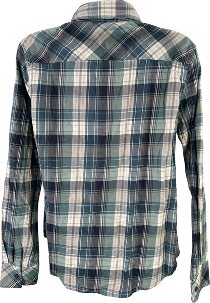 Merrell Women’s Blue Plaid Long Sleeve Button Up Flannel Shirt - S