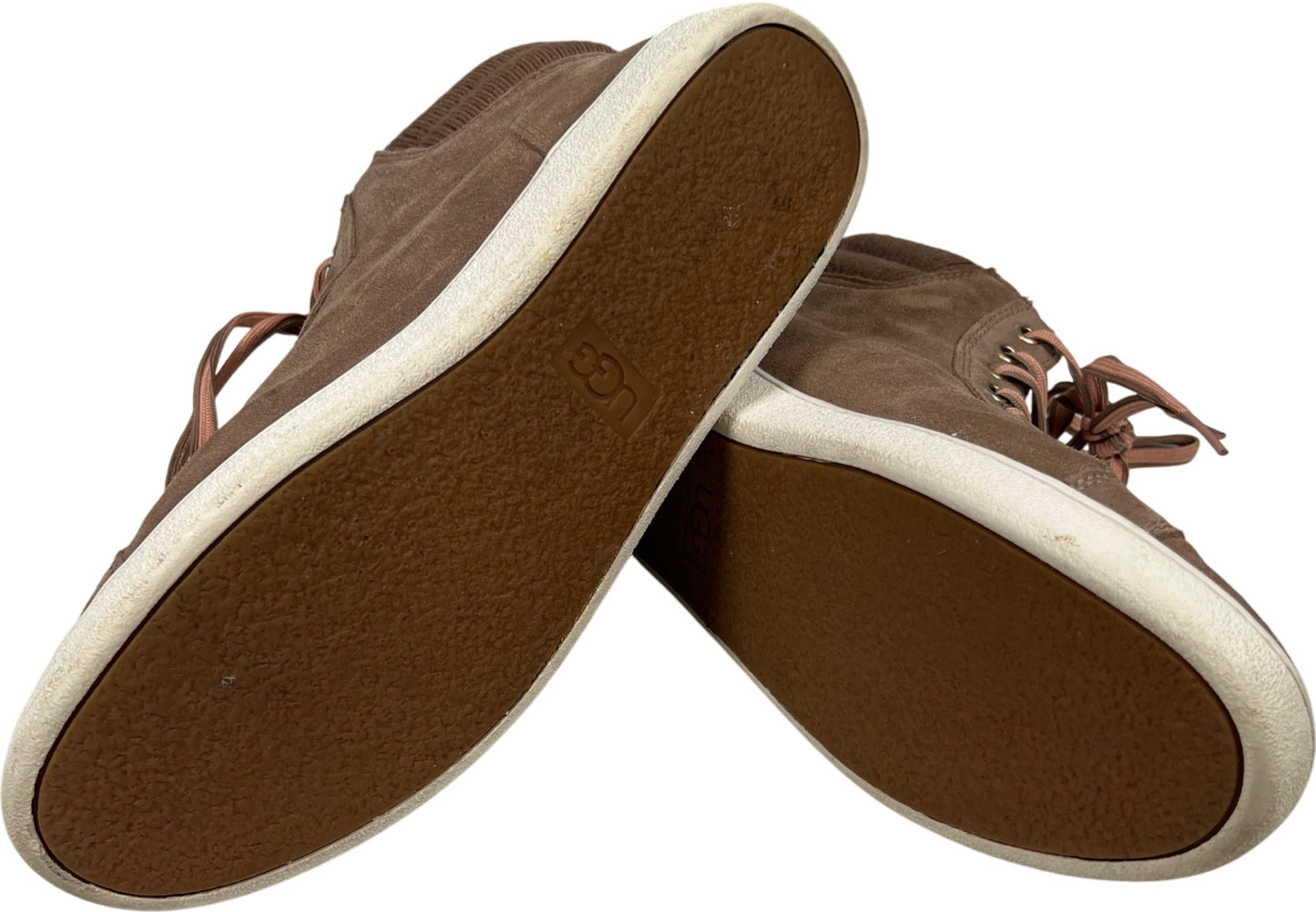 UGG Women’s Tan Brown Suede Tan Zipper Olive High Top Sneakers - 10