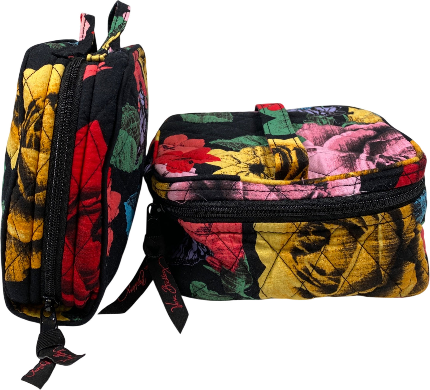 Vera Bradley Women’s Black Havana Rose Travel Jewelry Organizer and Cosmetic Bag