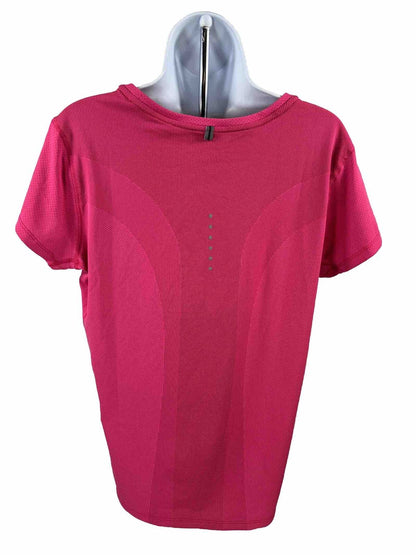 Nike Women's Pink Dri-Fit Contour Short Sleeve Shirt - L
