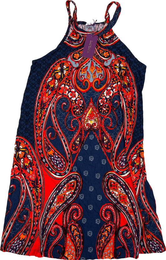 NEW Lascana Women’s Red/Blue Paisley Sleeveless Tank Top Dress - 4