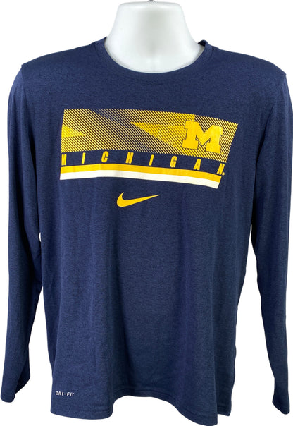 Nike Men’s Blue U of M Michigan Long Sleeve Athletic Shirt - M