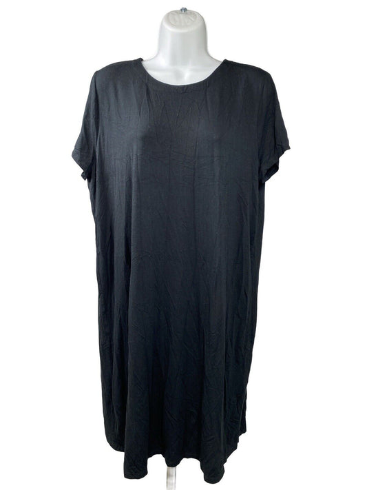 J. Jill Women's Black Short Sleeve Wearever Shift T-Shirt Dress - L