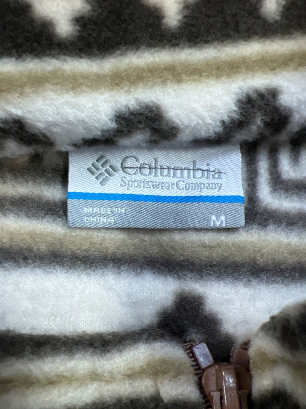 Columbia Men’s Brown Native Navajo Full Zip Fleece Jacket - M