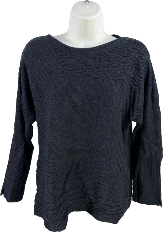 J.Jill Women’s Blue Cable Knit Long Sleeve Sweater - S Petite