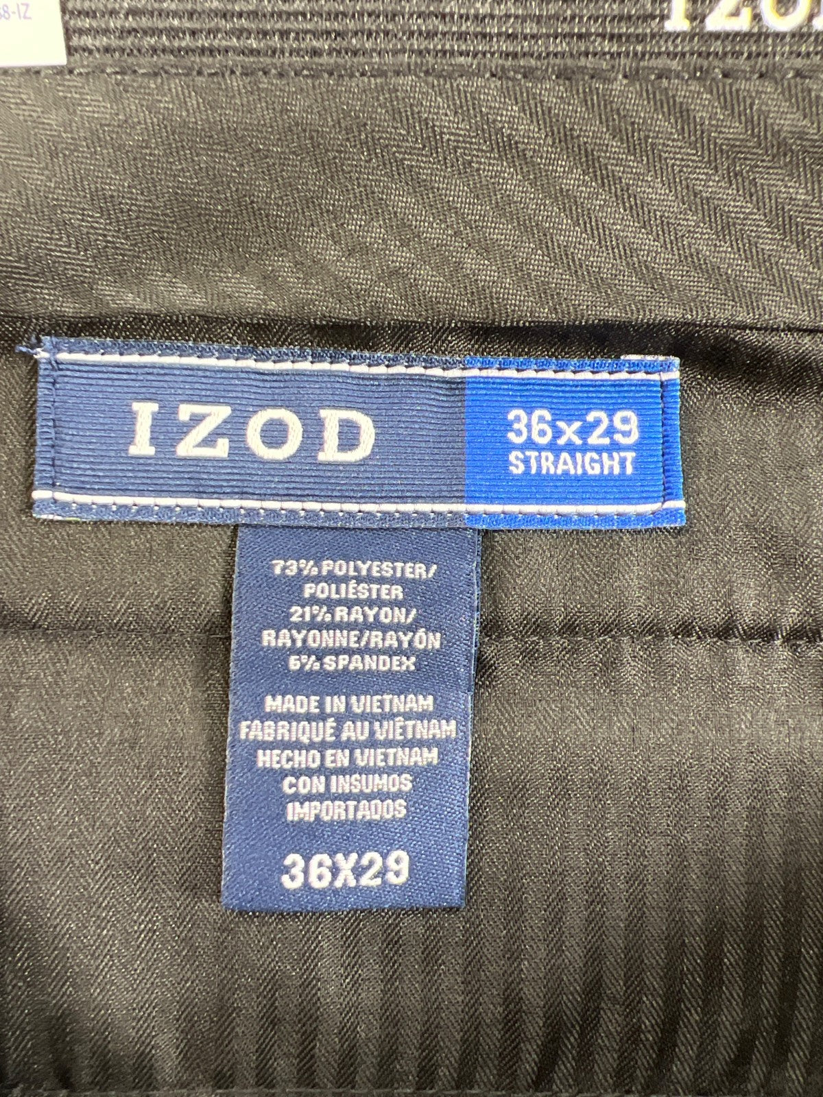 New Izod Men’s Gray Performance Stretch Straight Leg Dress Pants - 36X29