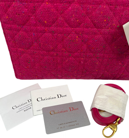 Christian Dior Lady Dior Large Tweed Pink Rose Moyen Rare Vintage Purse