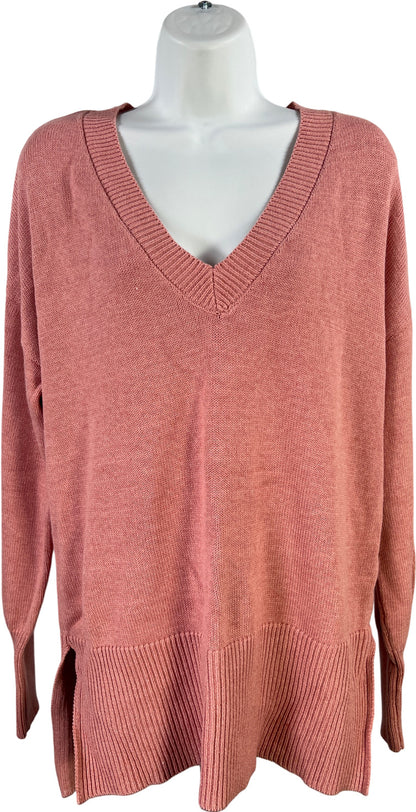 Tahari Women’s Pink Long Sleeve V-Neck Knit Sweater - S