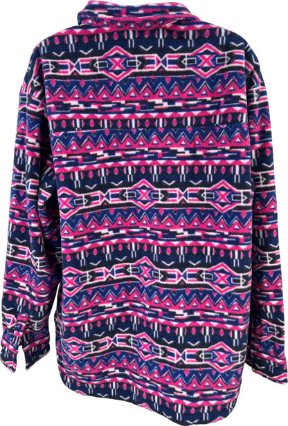 Columbia Women’s Blue/Pink Snap Button Long Sleeve Fleece Jacket - L
