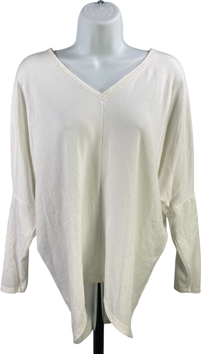 White House Black Market Women’s White Long Sleeve V-Neck Shirt - XS